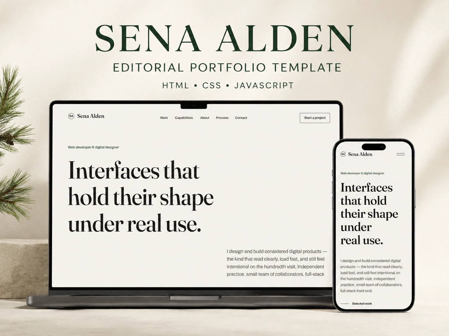 Sena Alden – Editorial Portfolio HTML Template